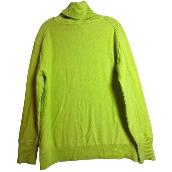 Free People Treasure 100% Cashmere Turtleneck Sweater Chartreuse Sz S Goblincore - Picture 12 of 16